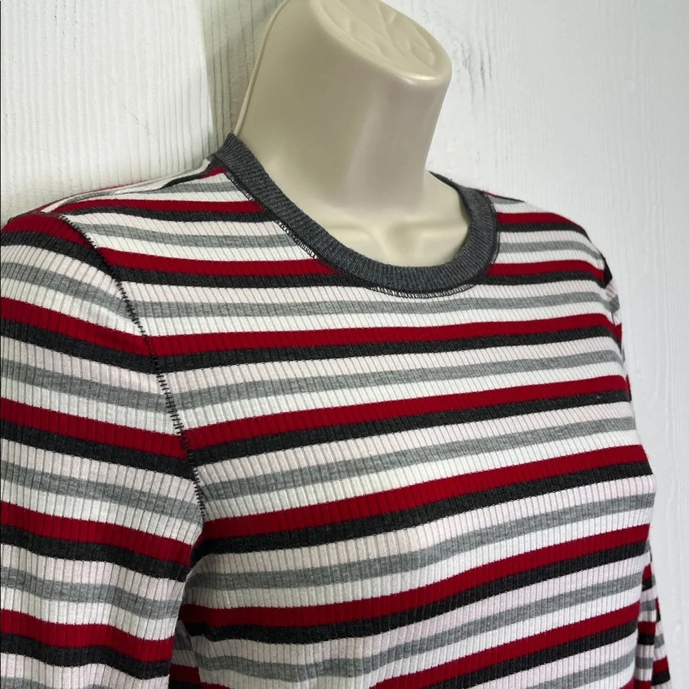 Free People - Good On You Striped Thermal Rose Quarter Sleeve Top Size Small - Picture 5 of 10